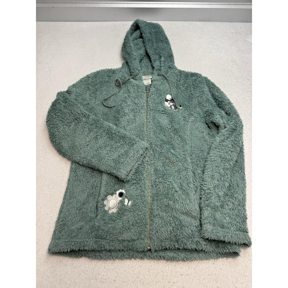 Walt Disney World Disneyland Resort Jacket Women's L Green Sherpa Winnie Pooh